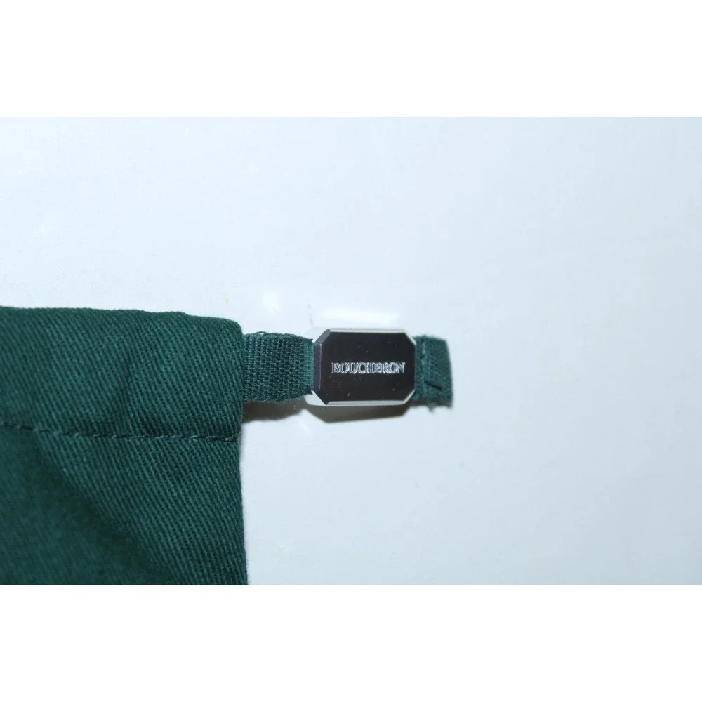 Boucheron 5x5x3 Dark Green Round Cotton Jewelry Storage Bag